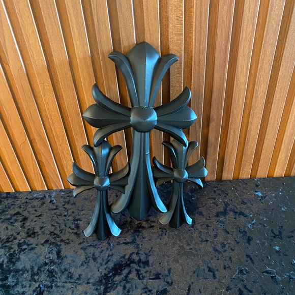 RARE X-Large 11” CH Black Triple Cross Decor - Picture 1 of 8
